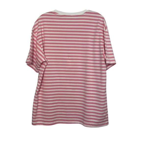 Magical Kingdom Striped Tshirt Womens Pink White Tinkerbell - Picture 2 of 9
